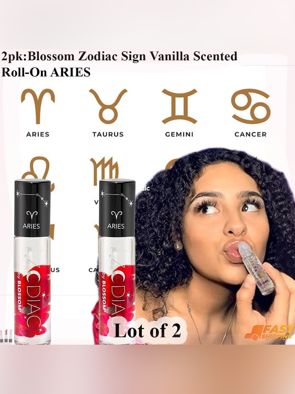 Aries Vanilla Scented Lip Gloss - Clear (Lot of 2)